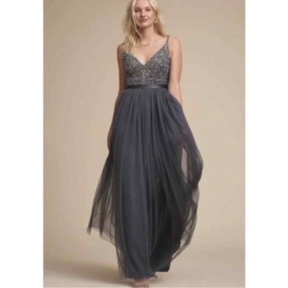 ANTHROPOLOGIE BHLDN Avery Maxi Dress in Hydrangea Size 16 - Picture 1 of 13